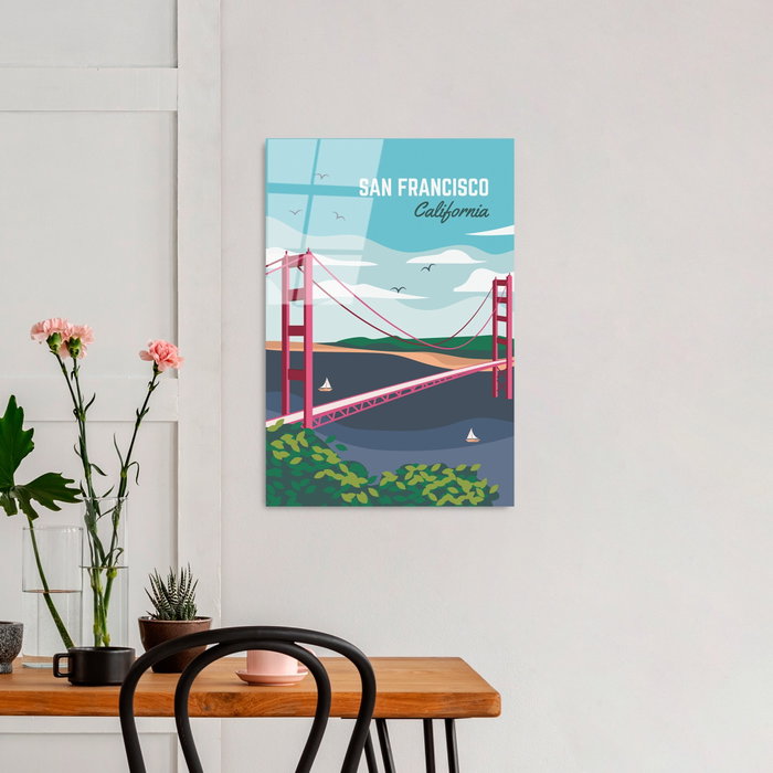 Wallity Cuadro Decorativo de Vidrio Templado Multicolor 30 x 45 cm